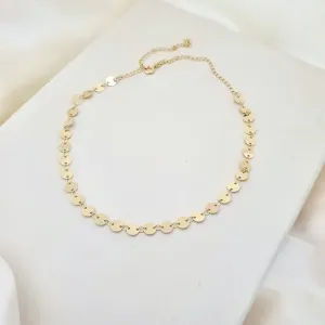 Colar choker chapa círculo