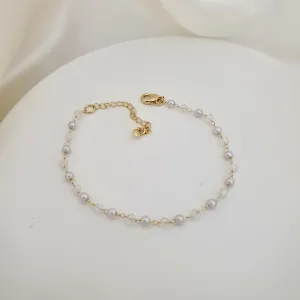 Pulseira pérolas e cristais